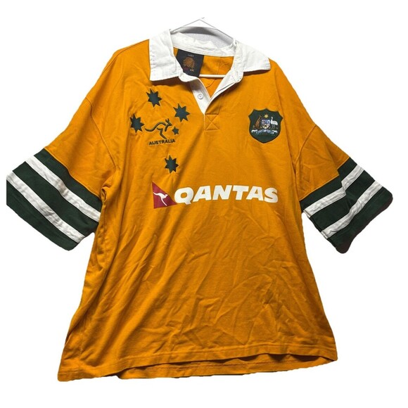 Lucy Australia Wallabies Rugby Jersey Polo Shirt Size XXL 100% Cotton Qantas - Picture 1 of 4